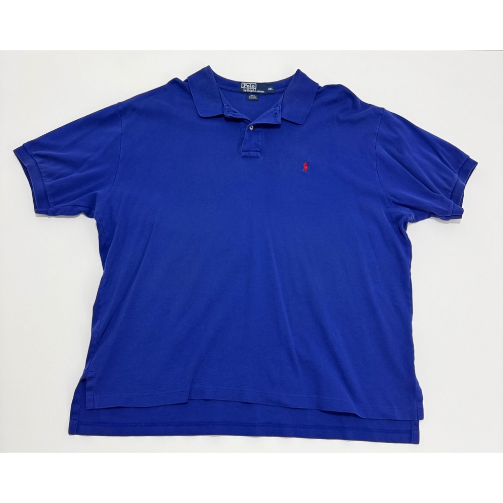 Polo Ralph Lauren Mens XXL Royal Blue Short Sleeve Cotton Polo Shirt Red Pony
